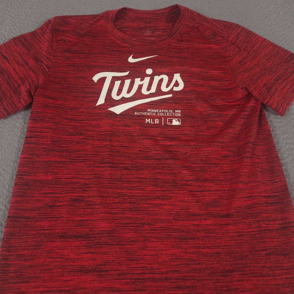 Nike Shirt Mens Small Red Velocity Performance Minnesota Twins Space Dye MLB